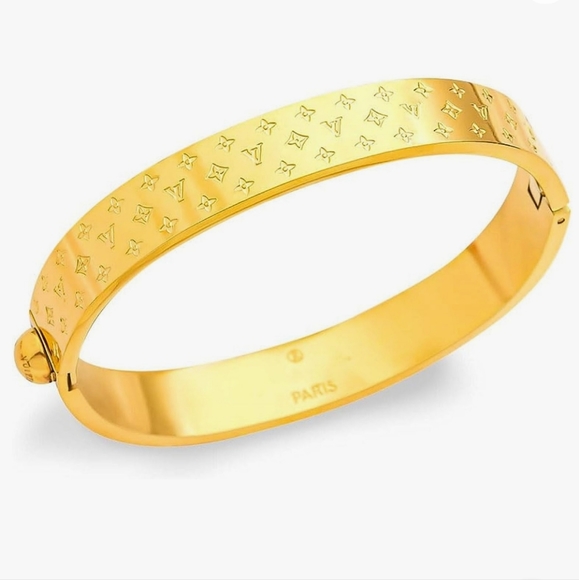LV GOLD CUFF NANOGRAM BANGLE BRACELET✨️ - Picture 4 of 14
